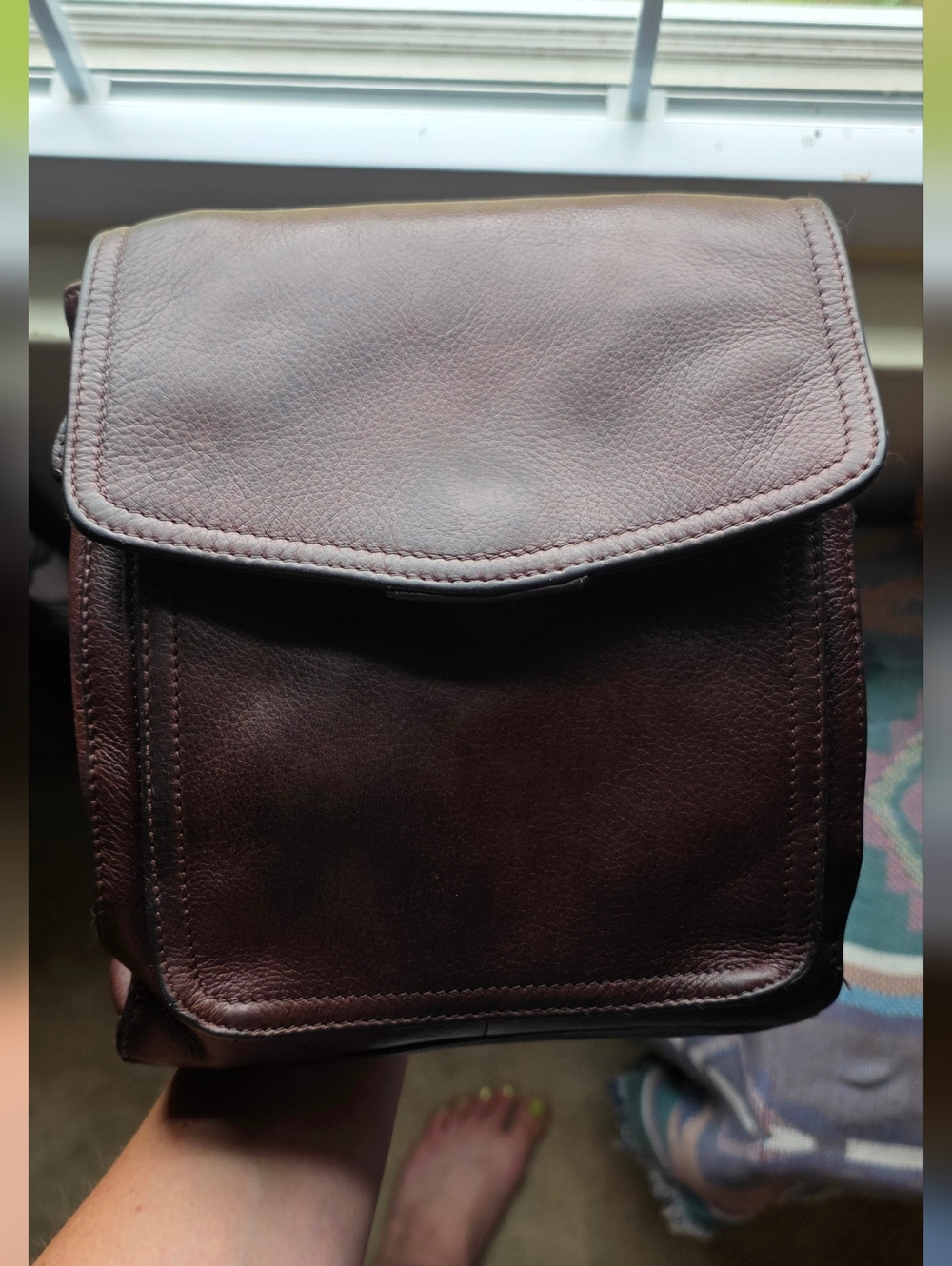 Vintage Fossil Leather Crossbody Bag
